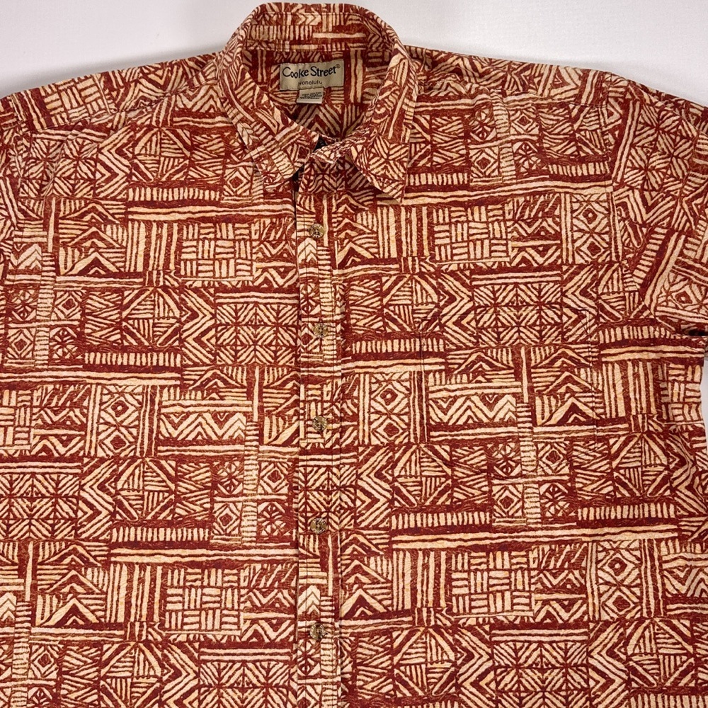 Cooke Street Honolulu Men’s Aloha Shirt Tapa Geometric Print XL - Picture 3 of 10
